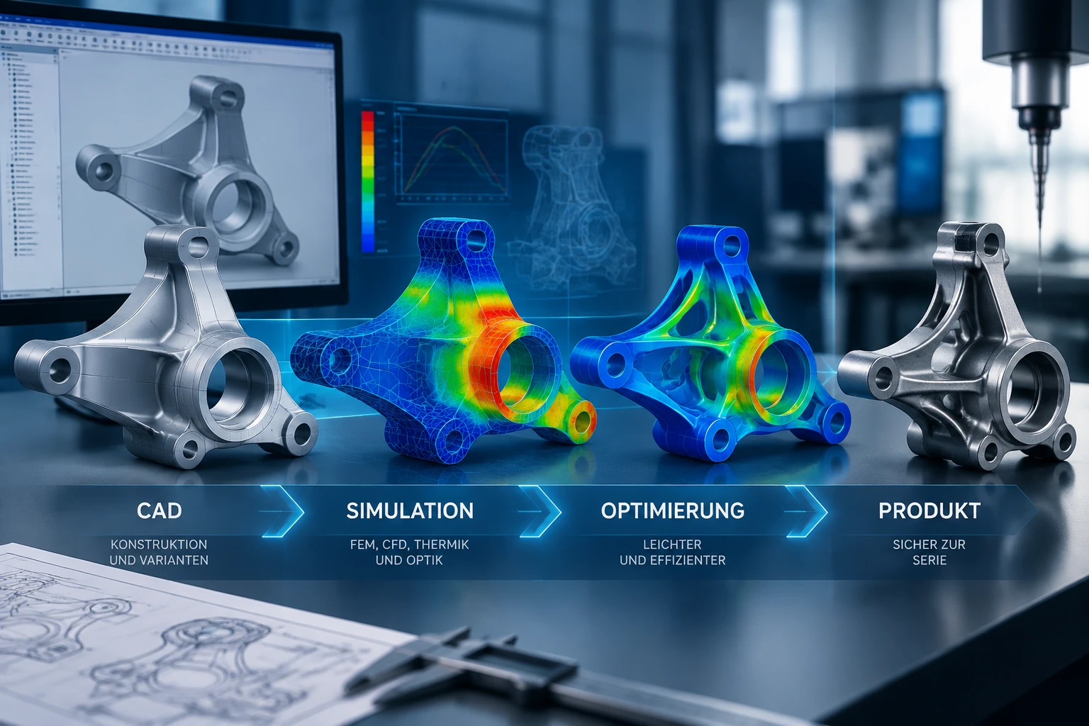 CAD Konstruktion, Simulation und Optimierung als digitaler Entwicklungsprozess