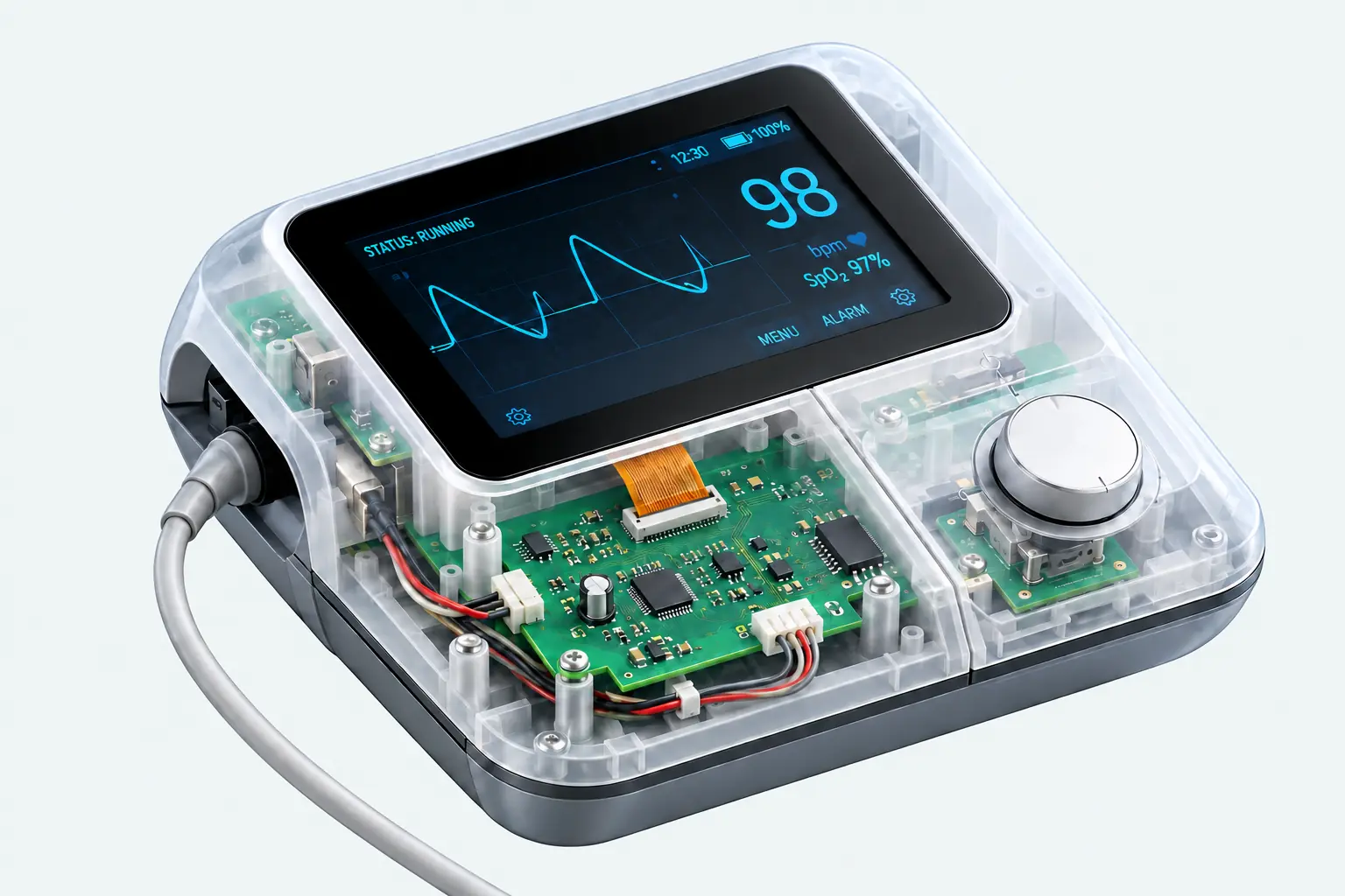Elektromechanische Produktentwicklung mit PCB, Kunststoffgehäuse und mechanischen Schnittstellen
