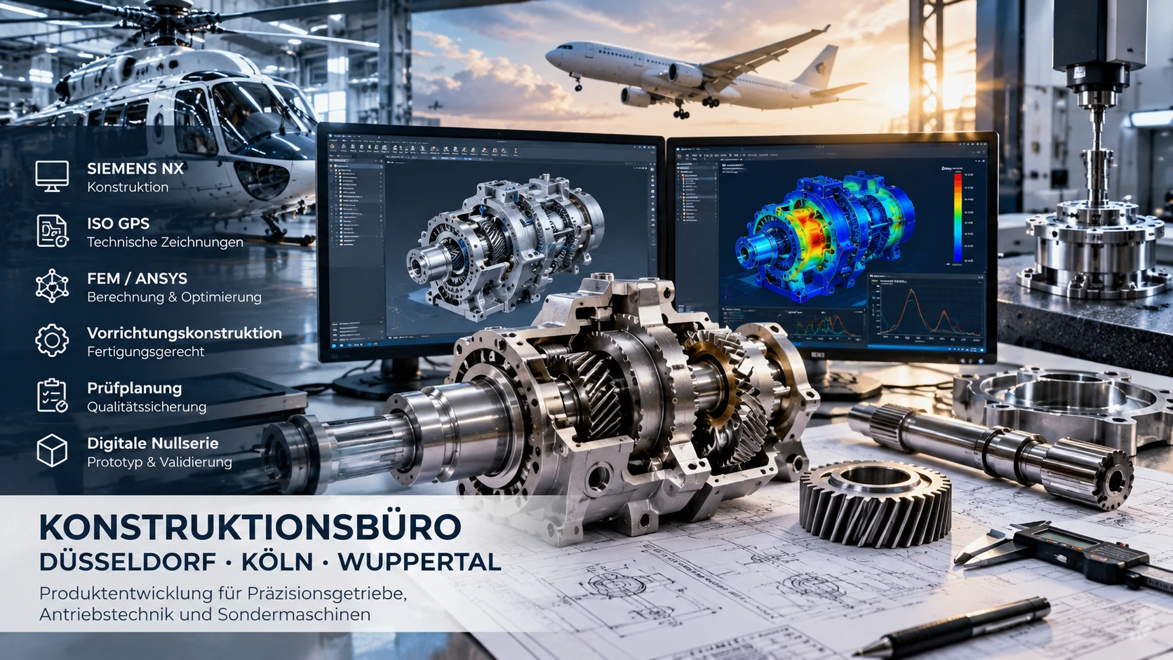Engineering für Präzisionsgetriebe und Antriebstechnik mit Siemens NX, FEM und ISO GPS