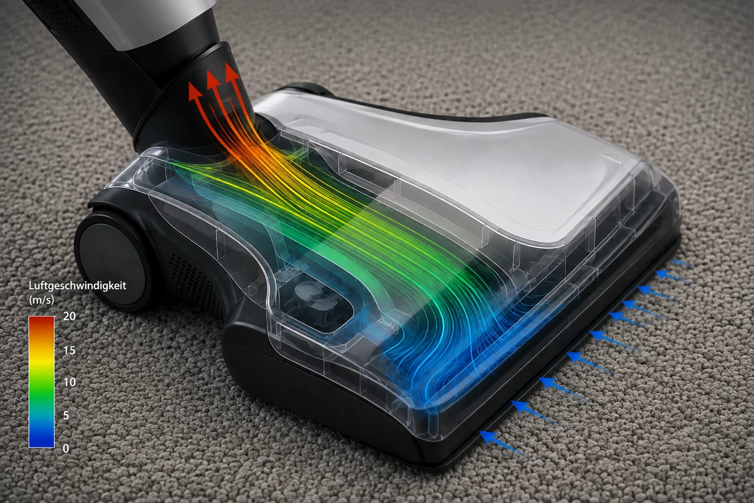 CFD-Simulation eines strömungsoptimierten Saugkanals für eine Elektrobürste